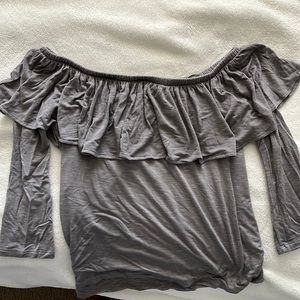 Grey off shoulder top